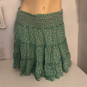 American Eagle Outfitters Green Floral Skirt